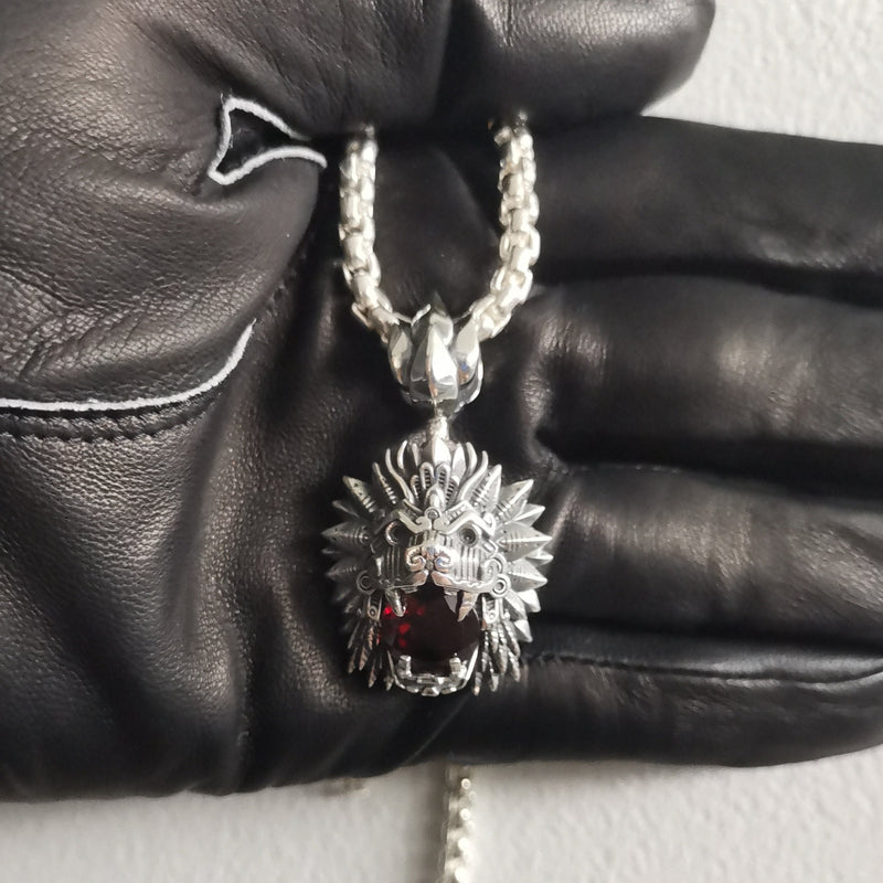 Quetzalcoatl Garnet Pendant