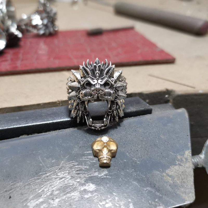 Quetzalcoatl Gold Skull