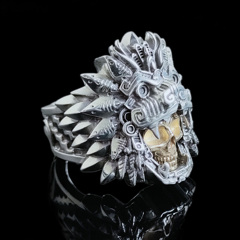 Quetzalcoatl Gold Skull