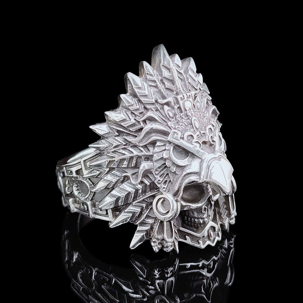 Aztec Eagle Warrior Ring - 925 Sterling Silver – Serpent Forge