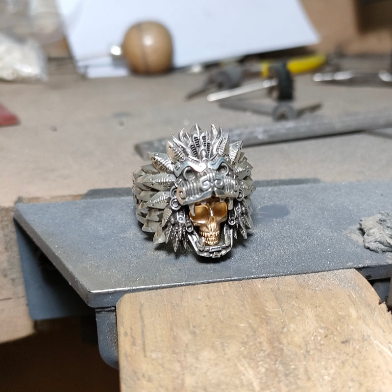 Quetzalcoatl Gold Skull