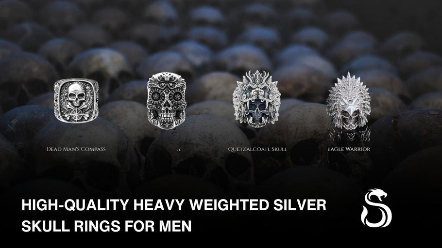 High-Quality Heavy Weighted Silver Skull Rings for Men