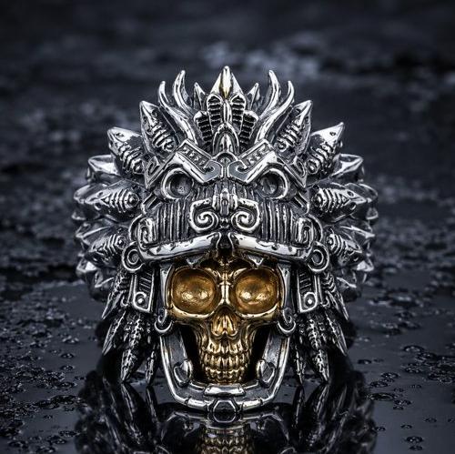 Quetzalcoatl Gold Skull