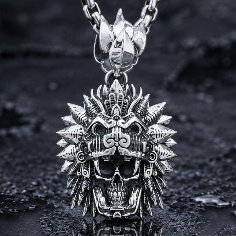 Quetzalcoatl Skull Pendant