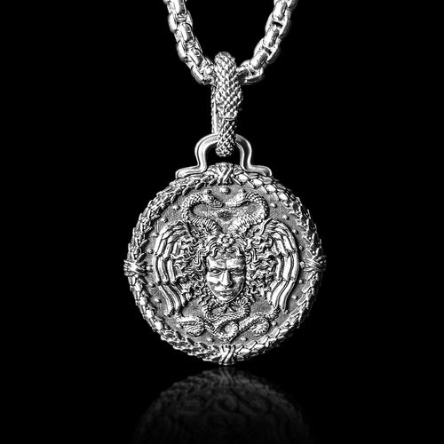 Medusa Pendant in Sterling Silver