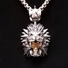 Quetzalcoatl Gold Skull Pendant