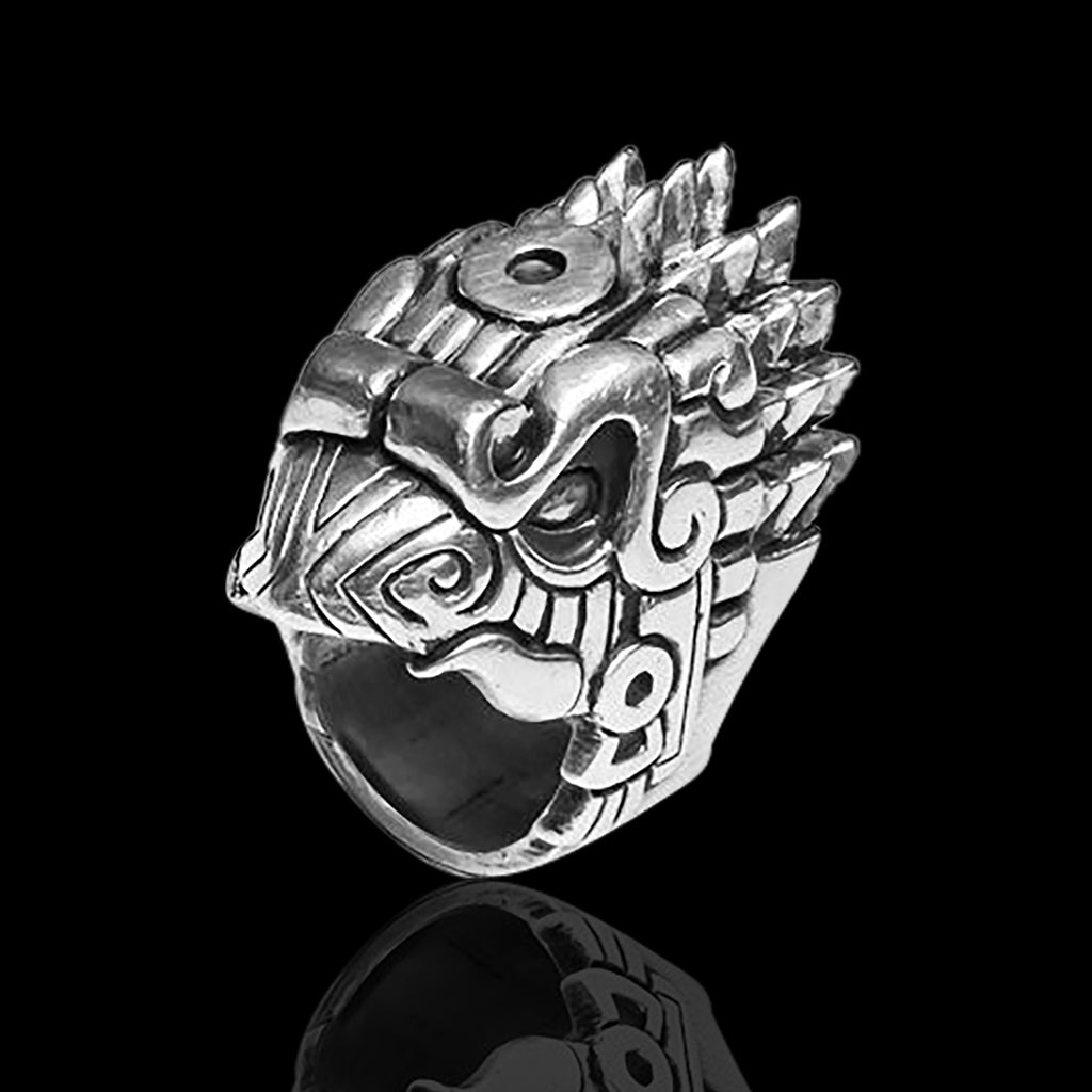 Aztec Eagle Helmet Ring - 925 Sterling Silver – Serpent Forge