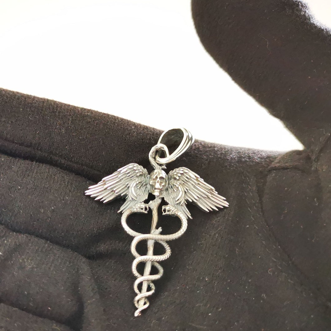 Caduceus Pendant in Sterling Silver