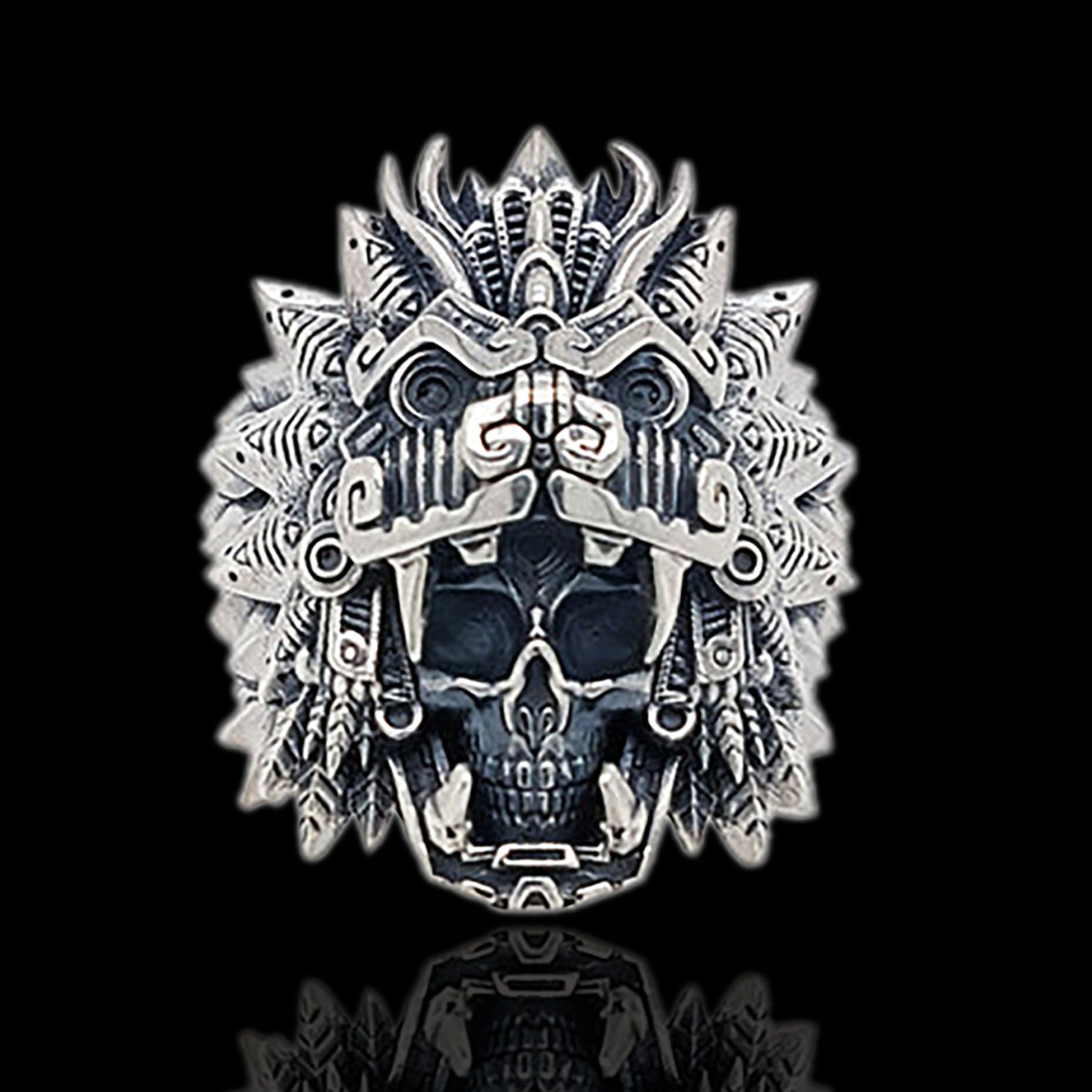 Quetzalcoatl Skull Ring